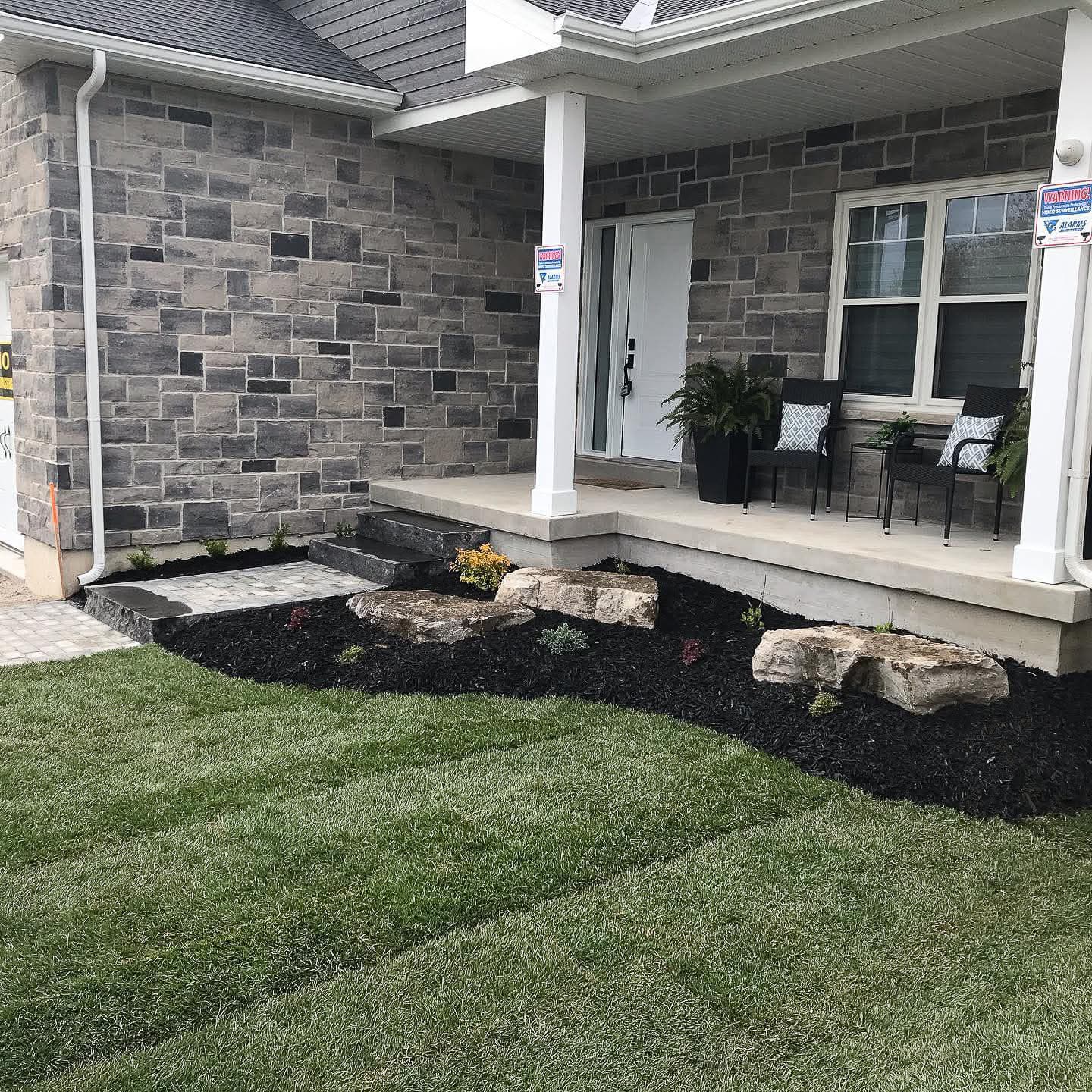 Lakeside hardscaping landscaping drainage retaining wall Simcoe County Ontario